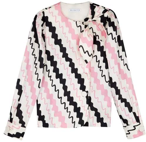 Rejina Pyo Lydia Printed Satin Blouse