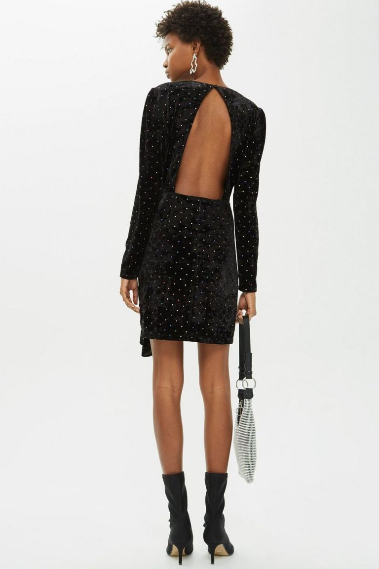 Velvet Stud Dress bck view