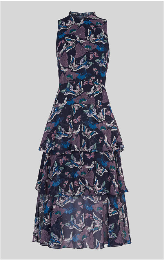 Whistles Papillion Print Tiered Dress