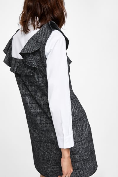 Zara Contrasting Check Dress back view