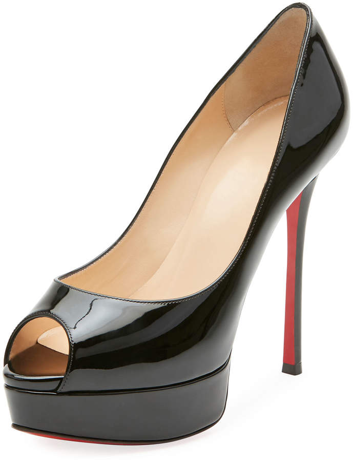 Christian Louboutin Fetish Peep-Toe Platform Red Sole Pump