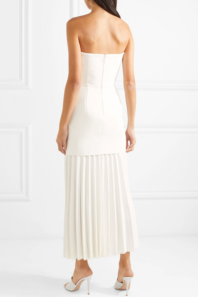 Dion Lee Strapless Pleated Crepe Maxi Dress back view