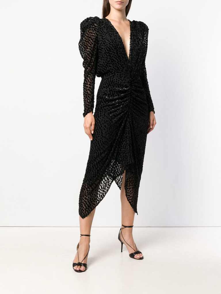 Isabel Marant Maray dotted velvet cocktail dress