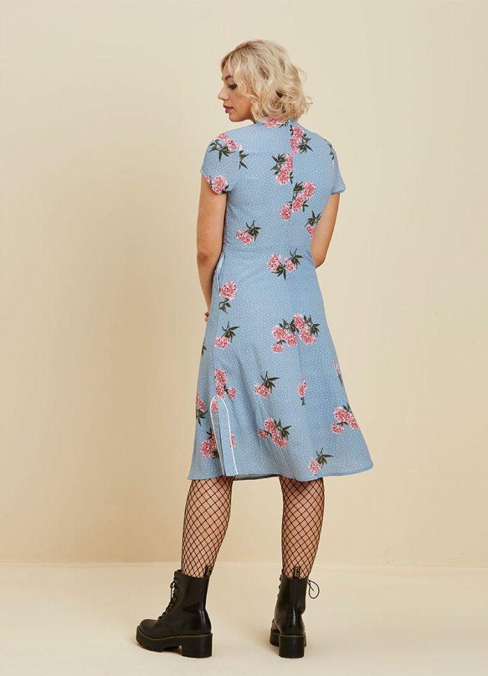 Joanie Anna-May Oriental Floral Dress back view