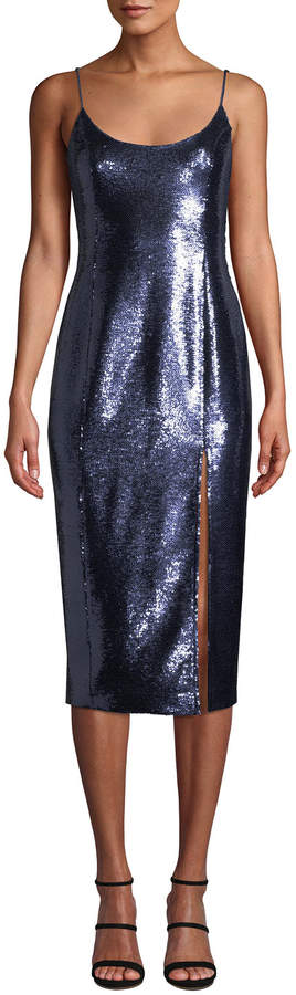 Misha Avery Sleeveless Sequin Slip Cocktail Dress