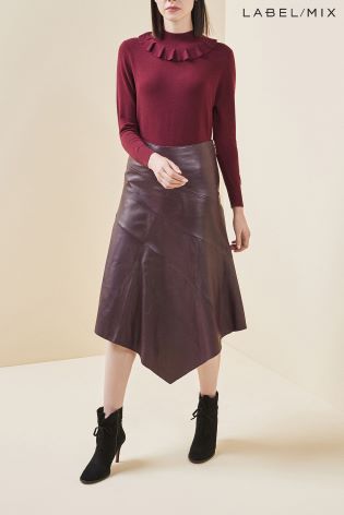 Mix Richards Radcliffe Asymmetric Leather Skirt