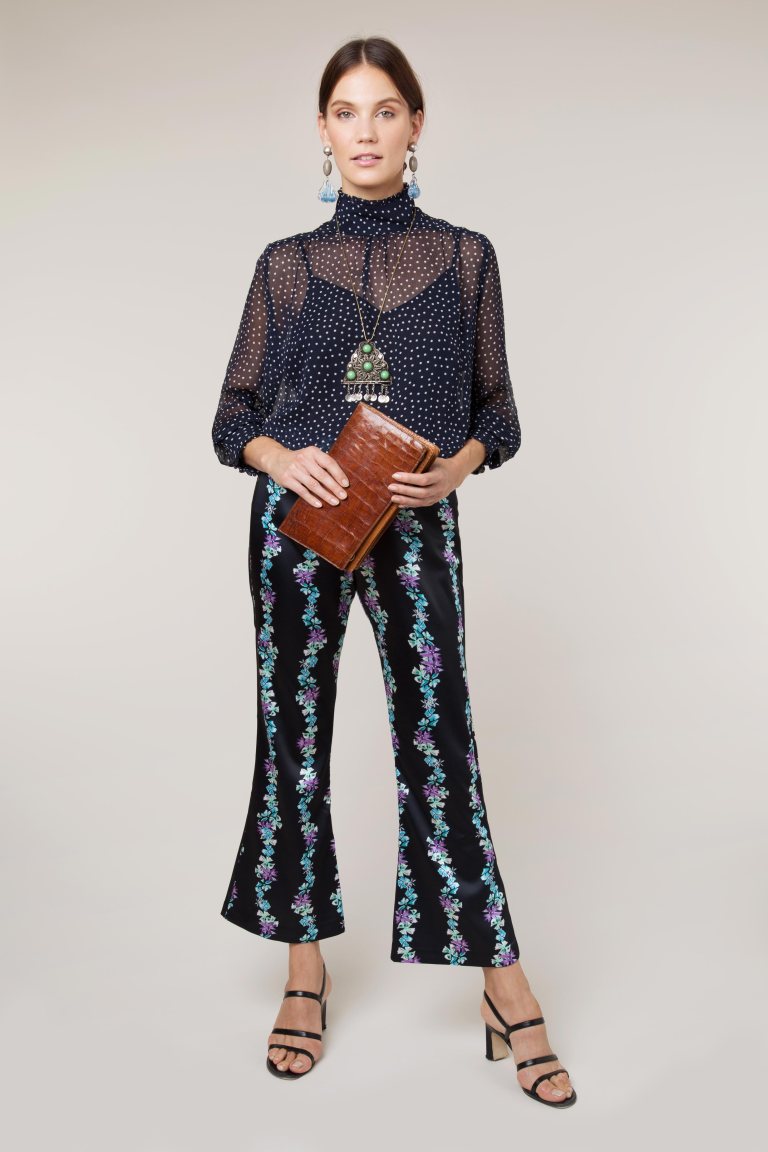 Rocky – Wavy Stripe Tulip flare cropped trouser