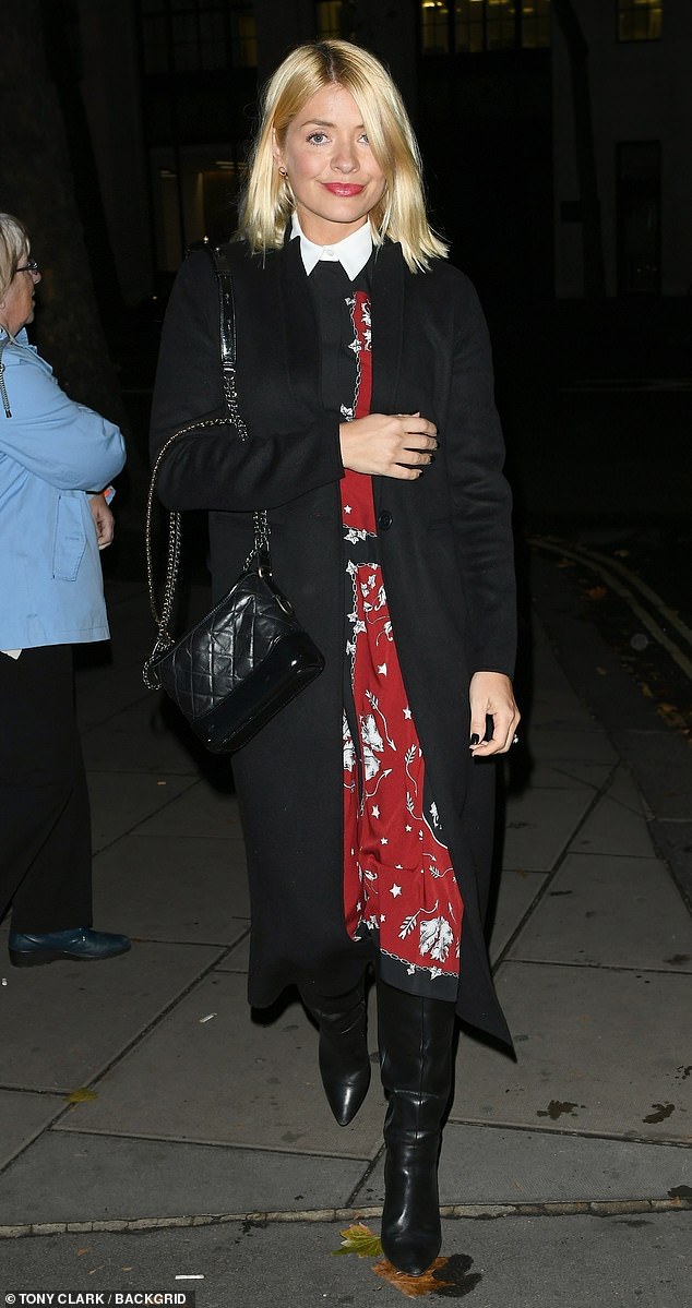 where to get holly Willoughby red and black dress October 2018