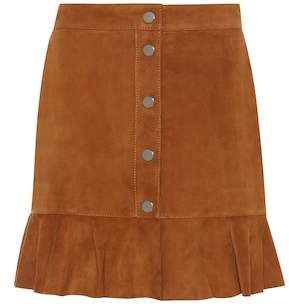 Ganni Salvia suede skirt