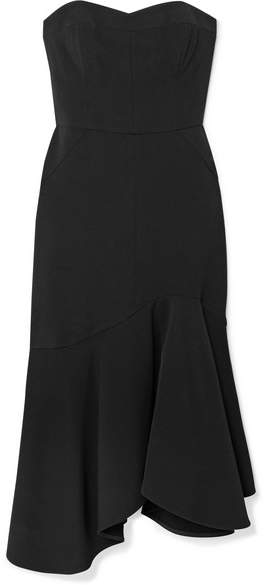 Halston Heritage - Strapless Crepe Midi Dress - Black