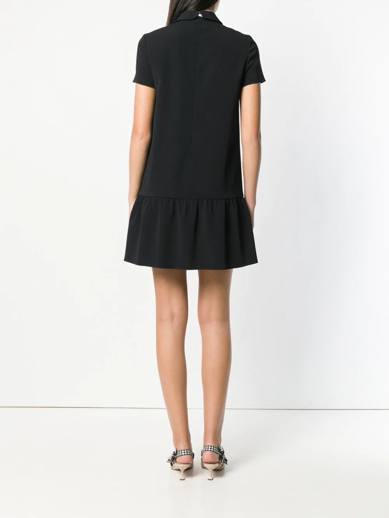Red Valentino bow tie neck dress back view
