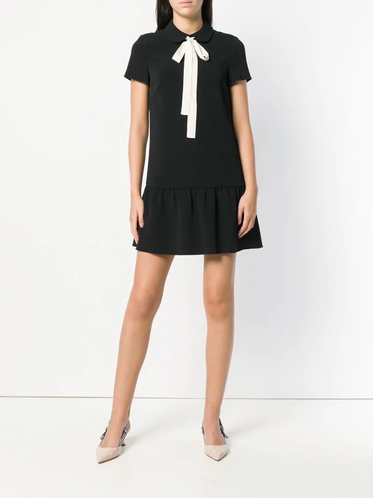 Red Valentino bow tie neck dress