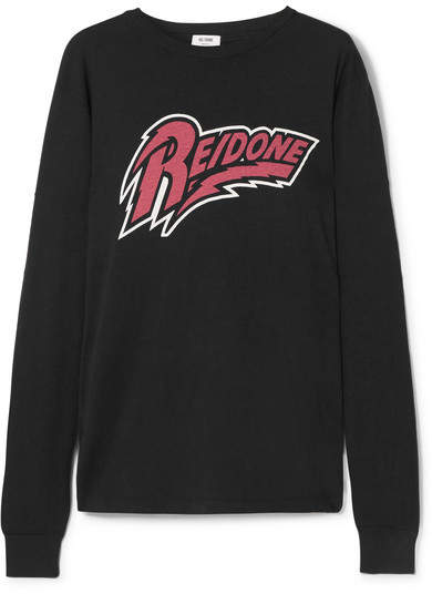REDONE Stardust Printed Cotton-jersey T-shirt