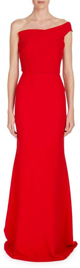 Roland Mouret Lockton One-Shoulder Crepe Gown
