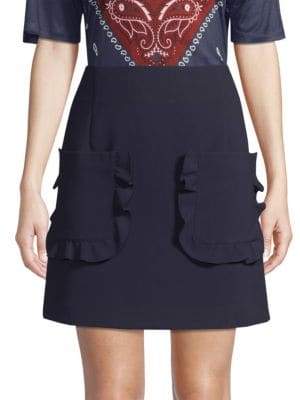 Sandro Achilee Ruffle Pocket Skirt