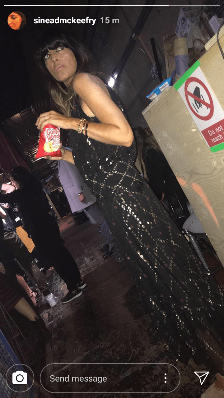 where to get Claudia winkleman black metallic halter dress Strictly November 2018