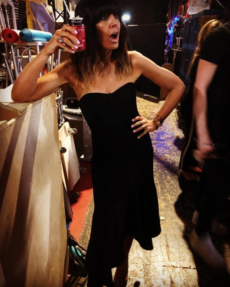 where to get Claudia Winkleman strapless black midi dress Strictly November 2018