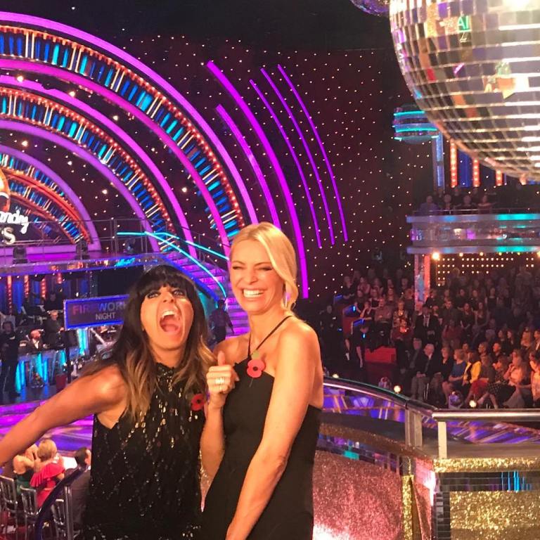 Where to get Tess Daly black halter fringe dress Strictly November 2018