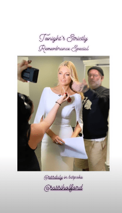 where to get tess daly white split sleeve dress Strictly November 2018