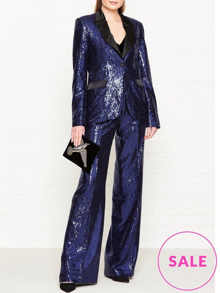 Millie Mackintosh Women's Sequin Sparkle Jacket blue