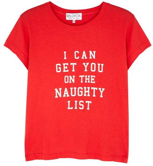 Wildfox Christmas Naughty List Cotton T