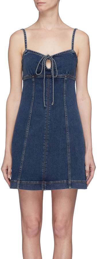 Alexa Chung Tie keyhole front denim dress