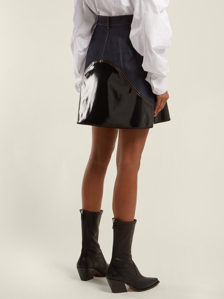 Ellery Vonz Contrast Panel Denim Skirt back view