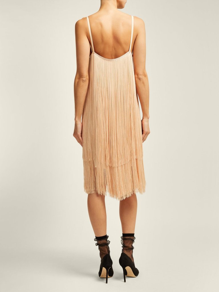 Raey Long Fringe Slip Dress back view