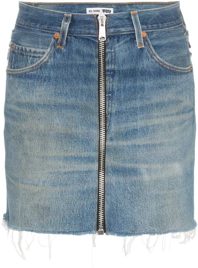 Re/done zipped mini skirt