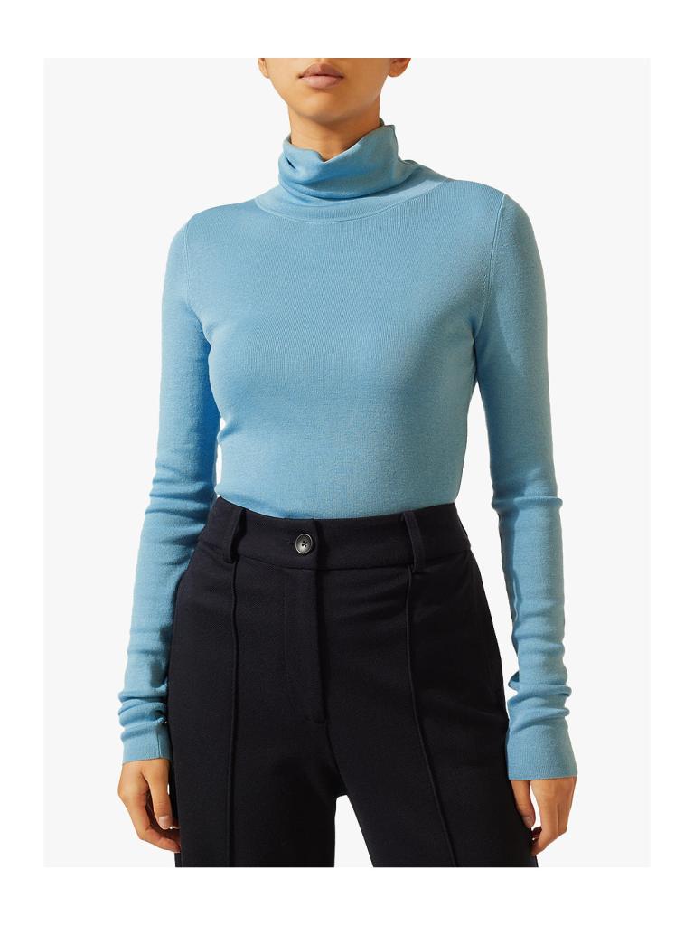 jigsaw silk cotton polo neck sweater