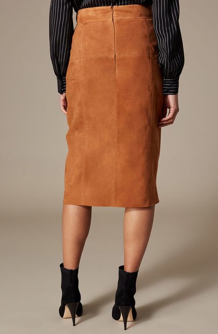 karen millen suede pencil skirt back view