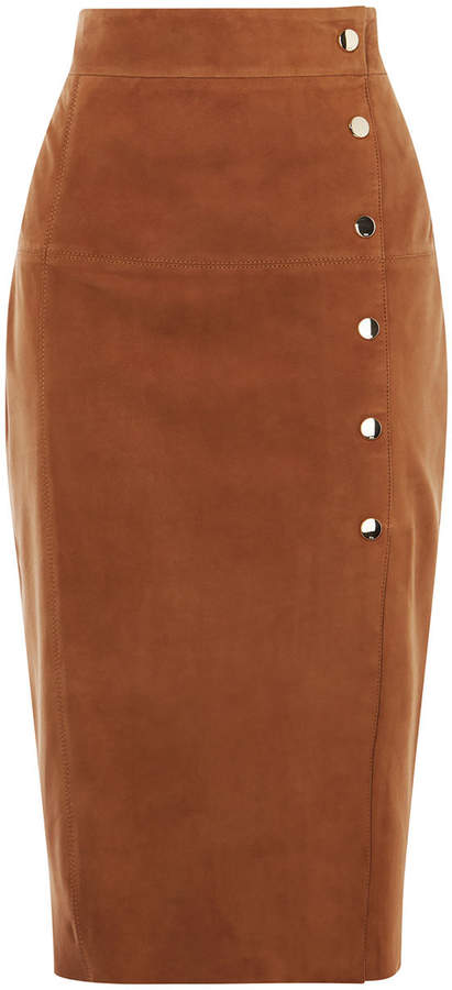 karen millen suede pencil skirt