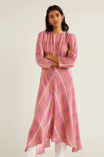 mango check pattern midi dress v3