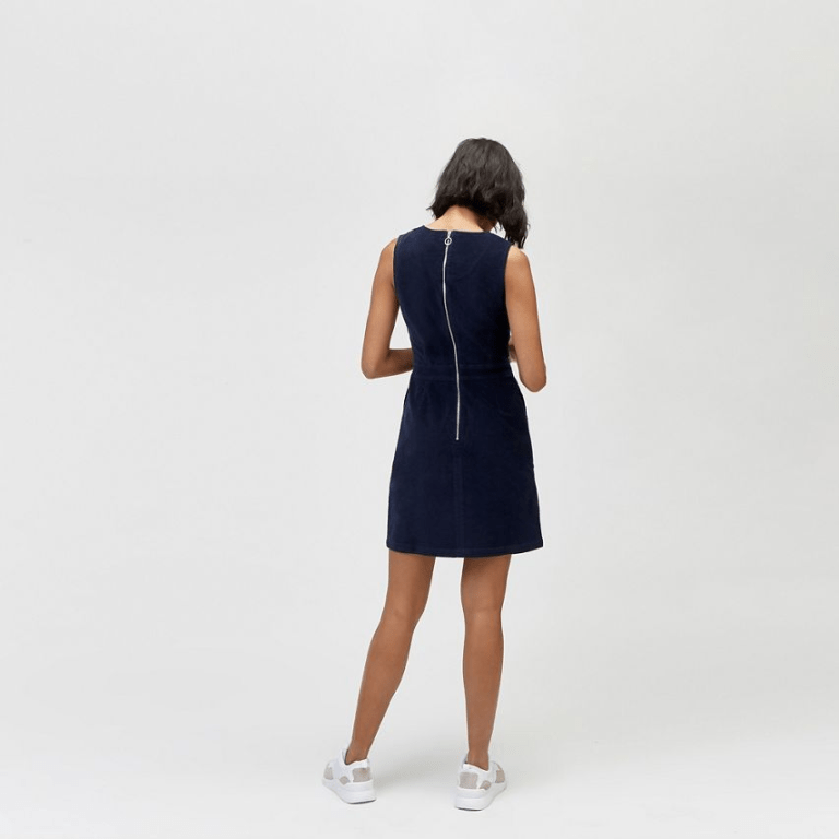 warehouse - cord shift dress back view