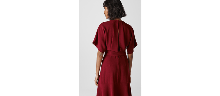 whistlestexturedbeltedmididressbackview