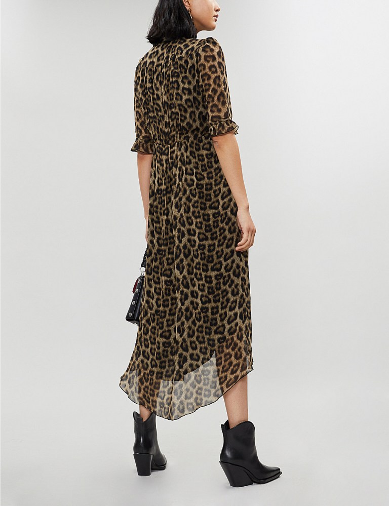 BA&amp;SH Fifi leopard-print crepe midi dress back view