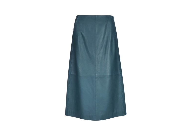 Finery London Hector Bottle Green Leather A-Line Skirt