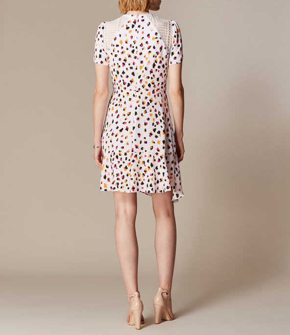 Karen Millen Asymmetric Leopard Lace Dress back view