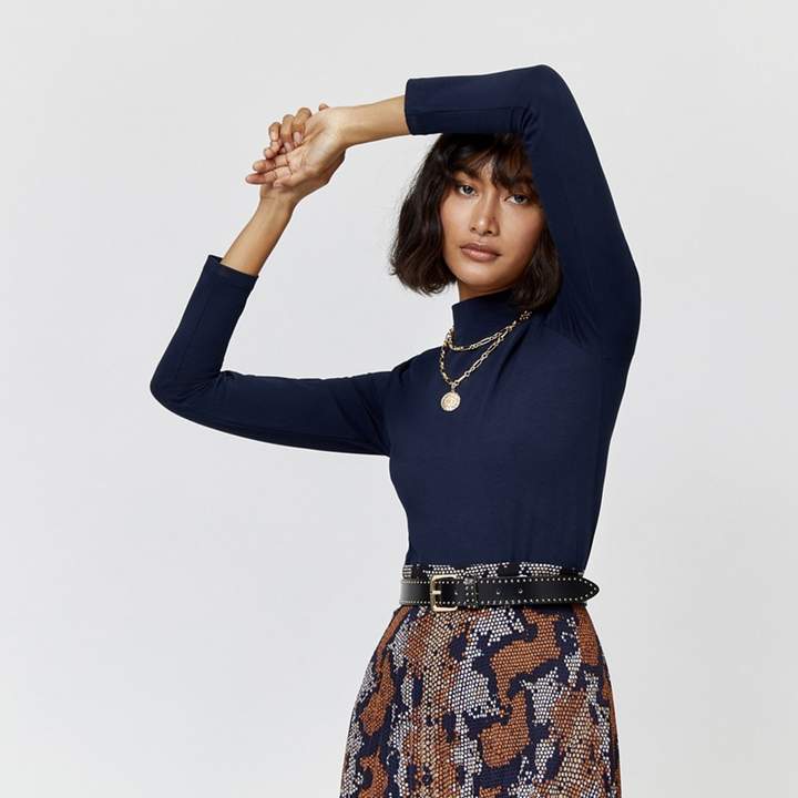 Warehouse - Long Sleeve Funnel Neck Top