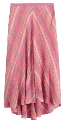 Mango Checkered asymmetric skirt