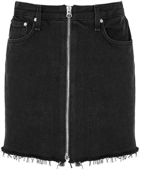 rag &amp; bone Rag &amp; Bone Anna Black Denim Mini Skirt