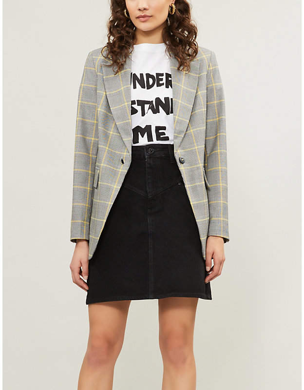 Sandro Zina high-rise denim mini skirt