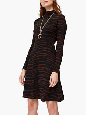 Warehouse Tiger Print Skater Dress