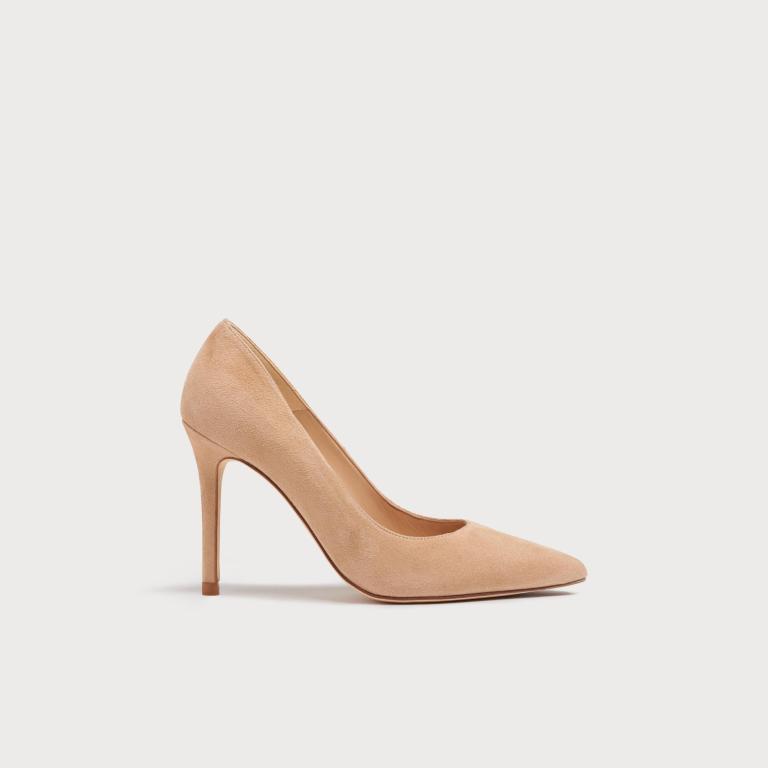 LK Bennett Fern beige suede pointed toe courts
