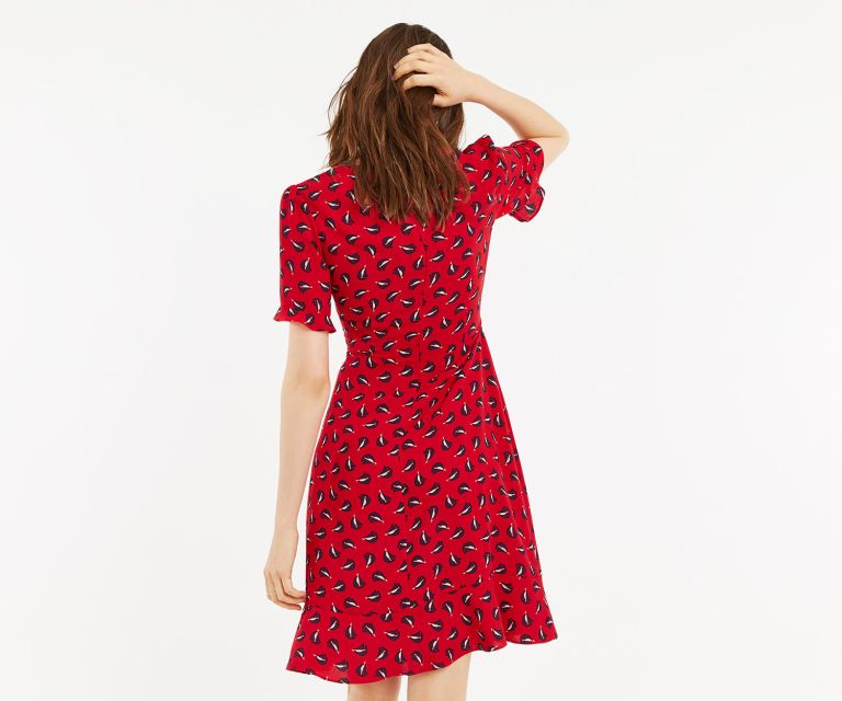 Oasis BOAT PRINT SKATER DRESS back view