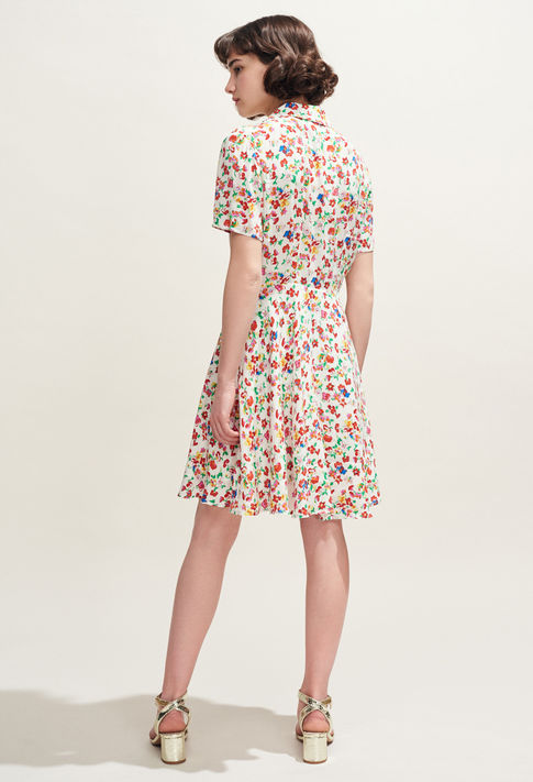 Claudie Pierlot Floral Print Shirt Dress back view
