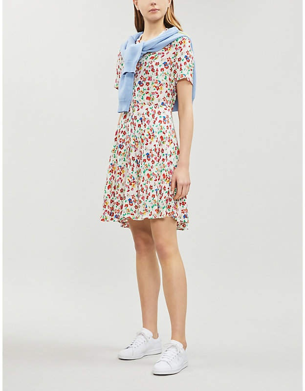 Claudie Pierlot Reed floral crepe shirt dress