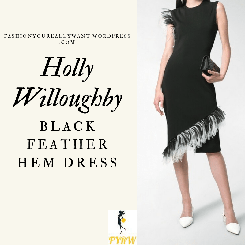 How to get Holly Willoughby's black and white feather dress outfit blog May 2019