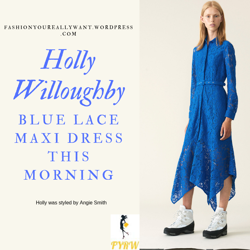 Holly Willoughby Blue Lace Maxi Dress This Morning May 2019  Fashion You  Really Want