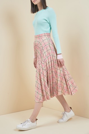 Next Mix Check Pleat Skirt